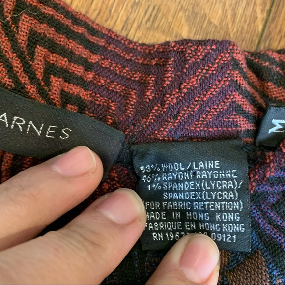 Jhane Barnes Geometric Pullover Wool Multicolor Textured VTG M knit grandpa - Picture 2 of 7